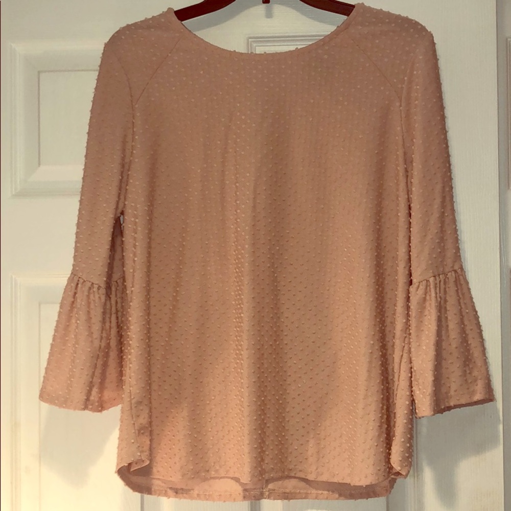 Women’s dusty pink dotted quarter sleeve blouse